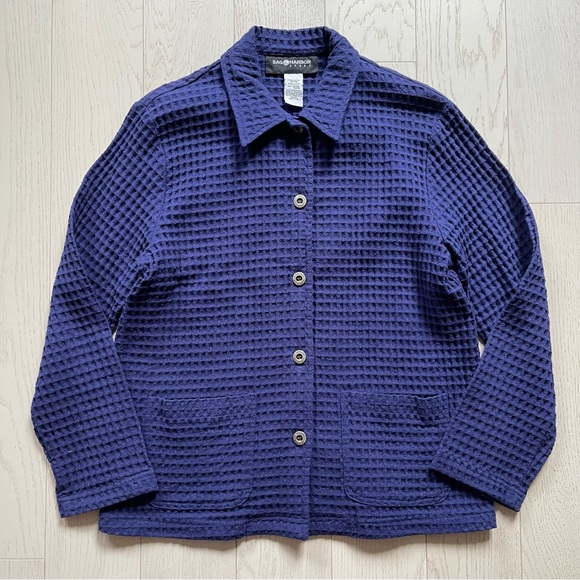 Vintage Sag Harbor Sports Waffle Knit Button Up Lightweight Sweater Cardigan - Picture 4 of 11